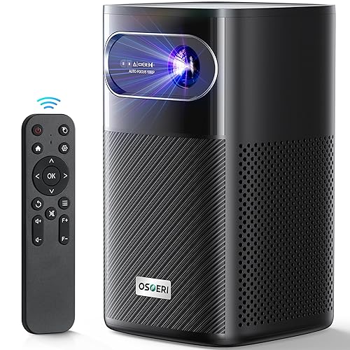 Osoeri 4K Smart Projector Built-in Netflix Official - Auto Focus & Keystone, Portable Projector, 400 ANSI Lumen, 5G WiFi & Bluetooth 5.0 | Outdoor & Indoor Home Cinema Projectors, 10W Dual Speakers