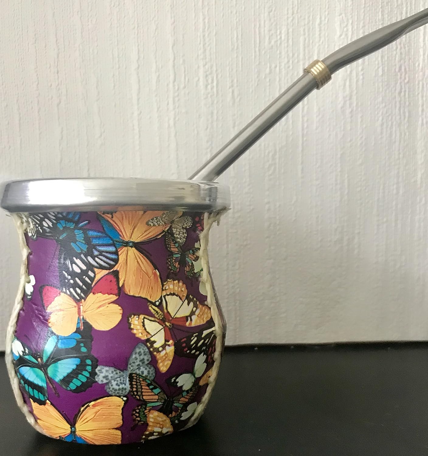 HANDCRAFTED YERBA MATE SET WOODEN GOURD MATE CUP +STAINLESS STEEL BOMBILLA STRAW