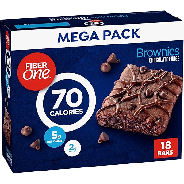 FIBER ONE 70 CALORIE BROWNIES, CHOCOLATE FUDGE, SNACK BARS, MEGA PACK, 18 BARS, 16 OZ