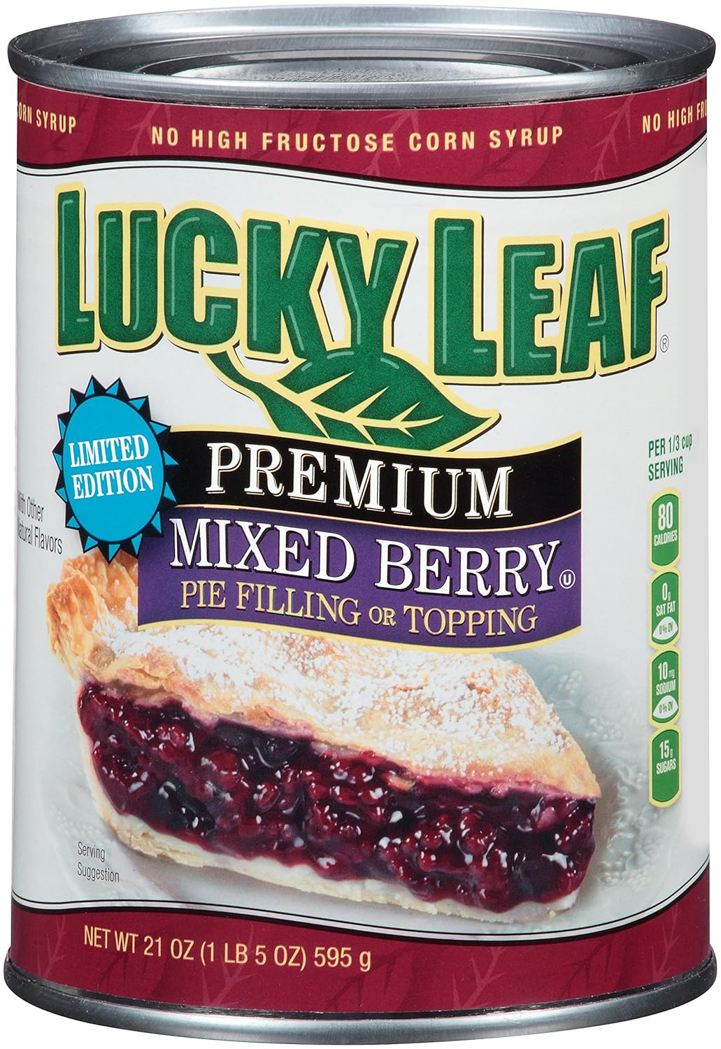 Lucky Leaf Premium Mixed Berry Fruit Filling & Topping, 21 Ounce (Pack of 8)