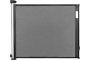 YooxArmor Retractable Baby & Dog Gate | 34" Tall | Extends to 71" Wide | Safety Mesh Gate for Stairs, Indoor/Outdoor, Doorways & Hallways