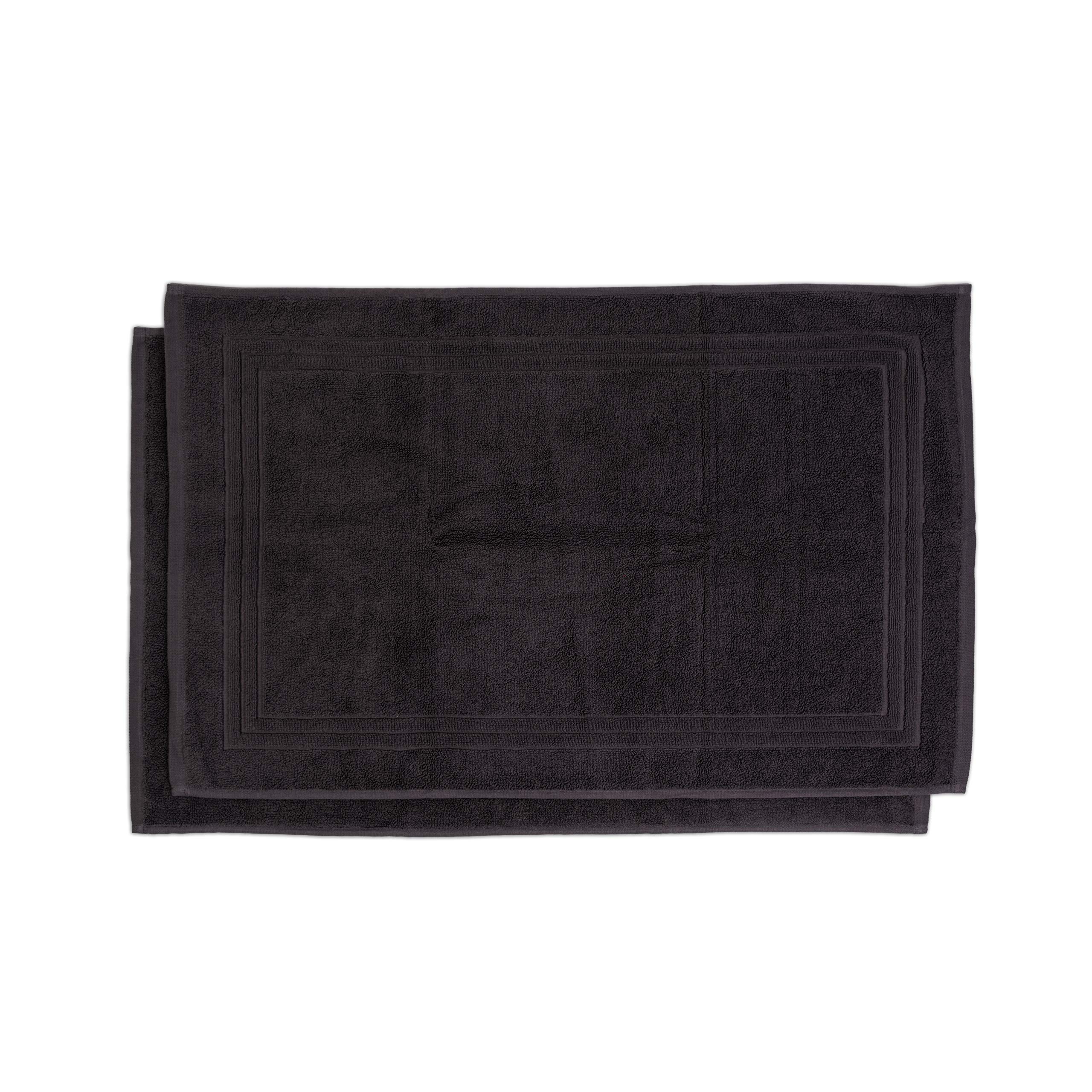 SLEEPZEN Bath Mats - Bathroom Mat Set of 2 - Grey - 800gr - Organic Cotton Certified GOTS - 50x80cm - Bath Mat Set - Absorbent Mats, 3 Colours, Machine Washable - Very Soft, Soft, Thick - Made in EU