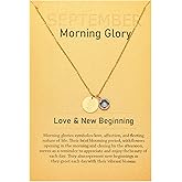 SWNXMG Dainty Birth Month Flower Charms Birthstone Necklace for Women Birthday Gifts,14k Gold Plated Personalized Floral Jewelry Gift for Her