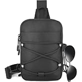 MOZETO Mini Sling Bag, Hidden Anti-theft Pocket Small Crossbody Bag | Water Resistant Reversible Adjustable Strap Lightweight Versatile Carry Card Holder Compartment Breathable Material