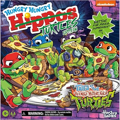 Hasbro Gaming Hungry Hungry Hippos Teenage Mutant Ninja Turtles Edition Board