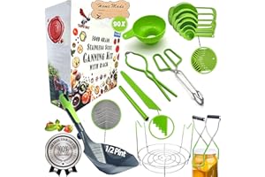 Supa Ant Canning Supplies Starter Kit- Canner Accessories with Canning Rack for Jars, XL Ladle,Wide Mouth Jar Funnel,Jar Lift