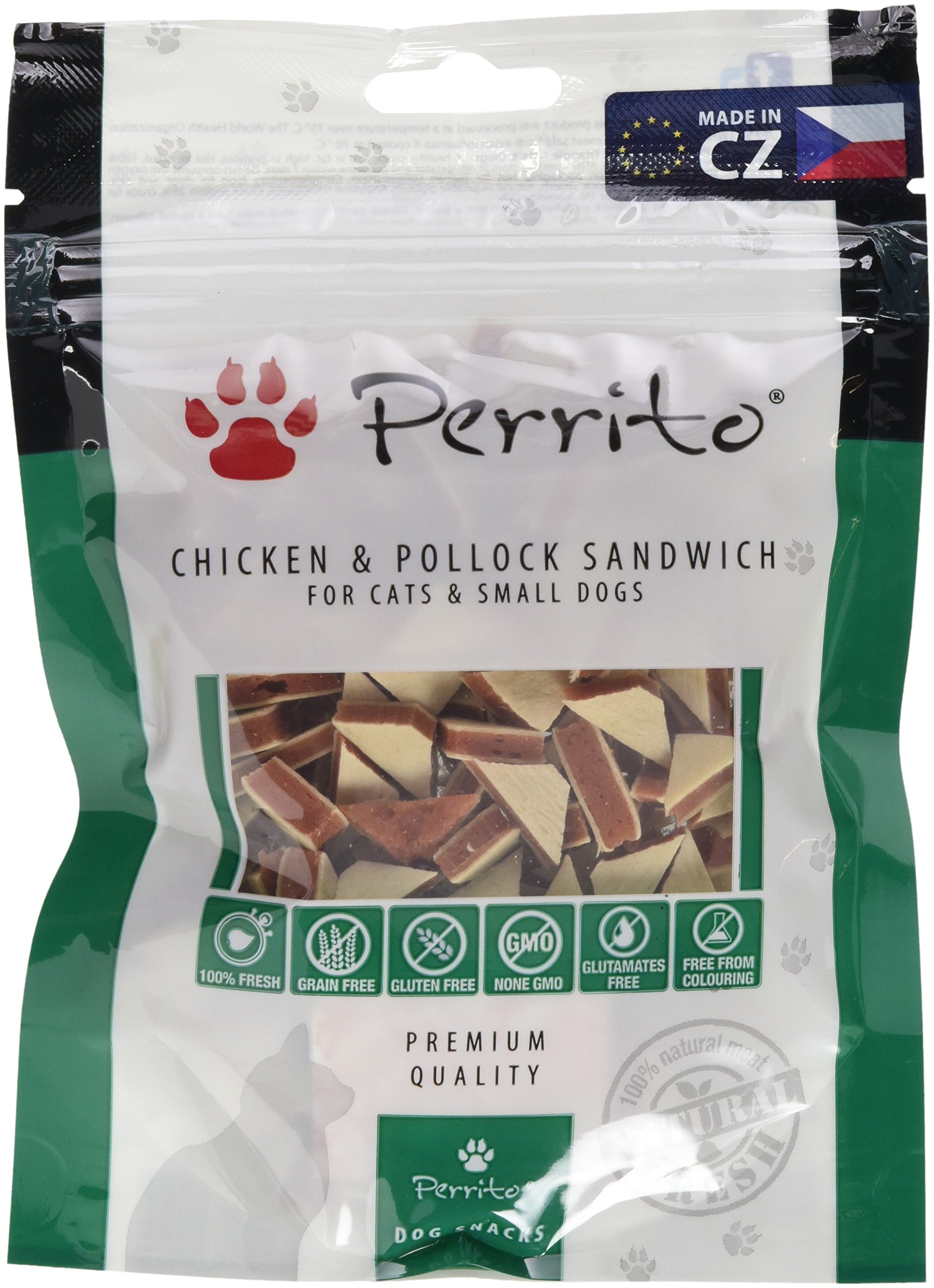 Perrito 100% Chicken & Pollock Sandwich 100g, Pack of 5 (5 x 100 g)