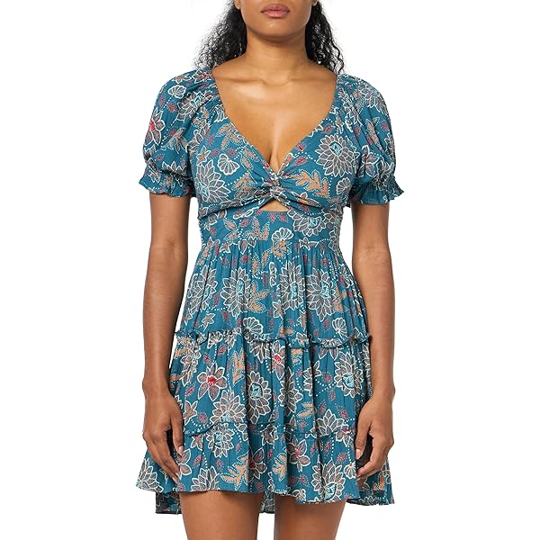 Angie Women's Printed Twist Front Keyhole Maxi Dress at Amazon Women's  Clothing store