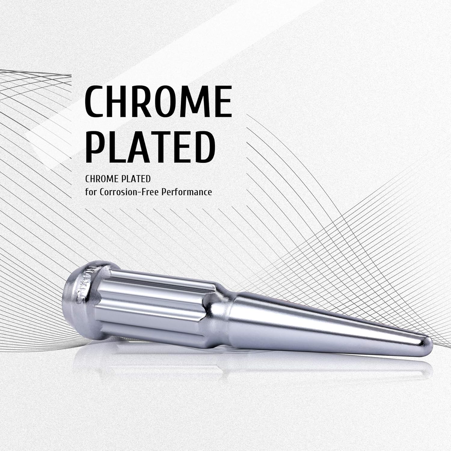 M14x1.5 Spline Spike Lug Nuts with Cone Seat, 3/4" 19mm Hex 4.4x0.9 in. Chrome Plated Car Accessories Compatible with Chevrolet Silverado 1500 Tahoe Ford Expedition F-150 Ram 1500 & More, Set of 24: Industrial & Scientific