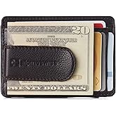Alpine Swiss RFID Dermot Money Clip Front Pocket Wallet For Men Leather Comes in a Gift Box Brown