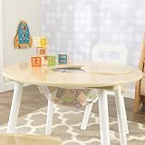 KidKraft Round Wooden Storage Table with 2 Chairs - Kids Furniture Set view 6