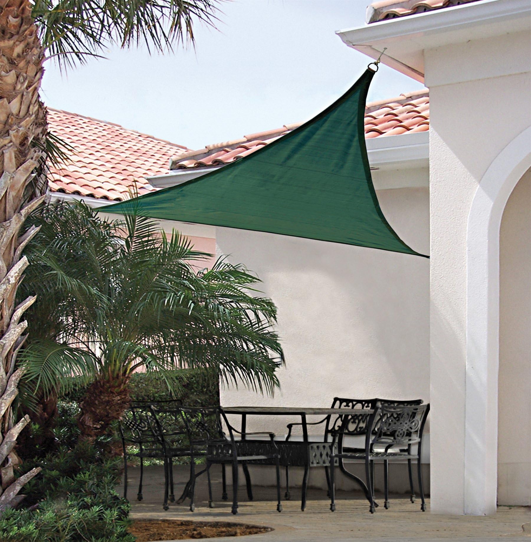 Titan 16.5 Ft X 16.5 Ft X 16.5 Ft Triangle Sun Shade Sail (5x5x5m) Shading Canopy ~ Green Color