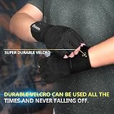ihuan Ventilated Weight Lifting Gym Gloves with Wrist Wrap Support Medium Black view 4