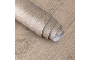 Boobest Light Brown Wood Wallpaper Peel and Stick Wood Grain Contact Paper Waterproof Removable Kitchen Cabinet Wallpaper 15.