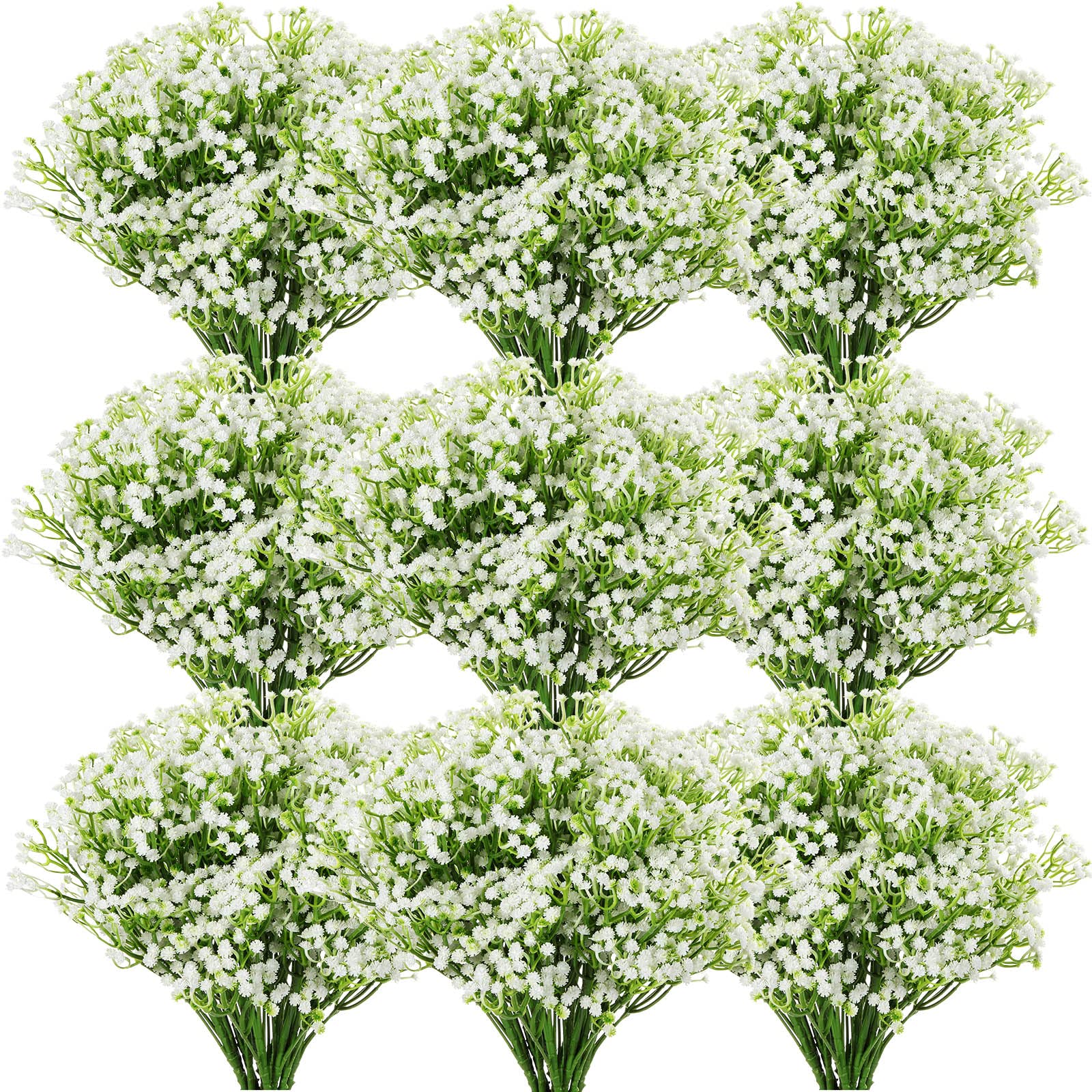 Photo 1 of Yunsailing 80 Pcs Baby's Breath Bulk Wedding Artificial Gypsophila Flowers White Green Realistic Fresh Baby's Breath Flowers Gypsophila Bouquet for Wedding DIY Party Home Garden Decoration(White)