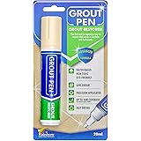 Grout Pen Cream Tile Paint Marker: Waterproof Grout Paint Pen, Tile Grout Colorant and Sealer Pen for Bathroom, Shower, Kitch