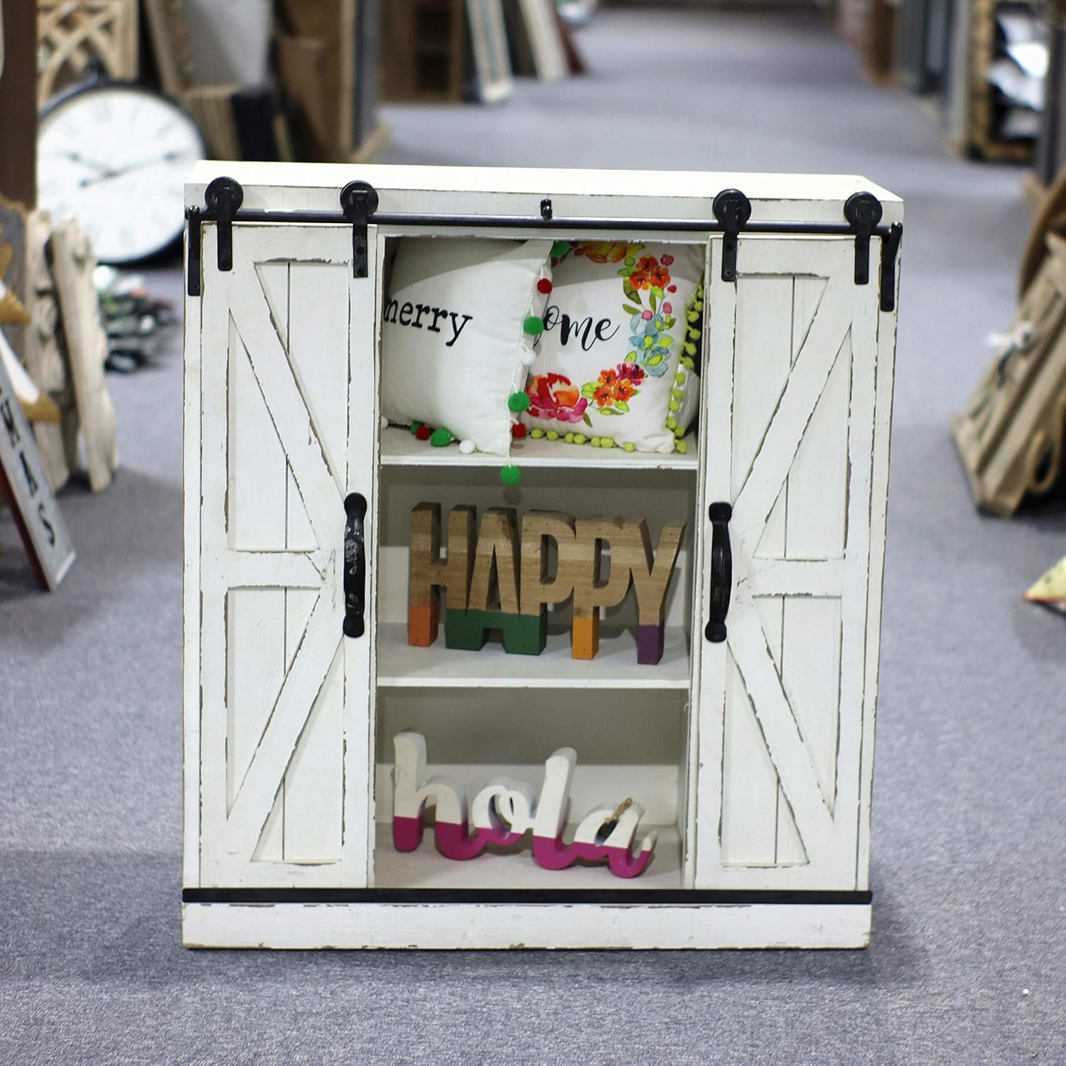 Sliding Barn Door Wall Storage Cabinet Freestanding Console