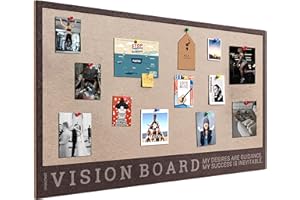 LXNUYYHYI Minimalist Vision Board Felt Dream Board-Premium DIY Vision Boards,Vision Board Supplies,Vision Board Kit Bottom Plate,23.6x15.7 inches(Brown+Camel)