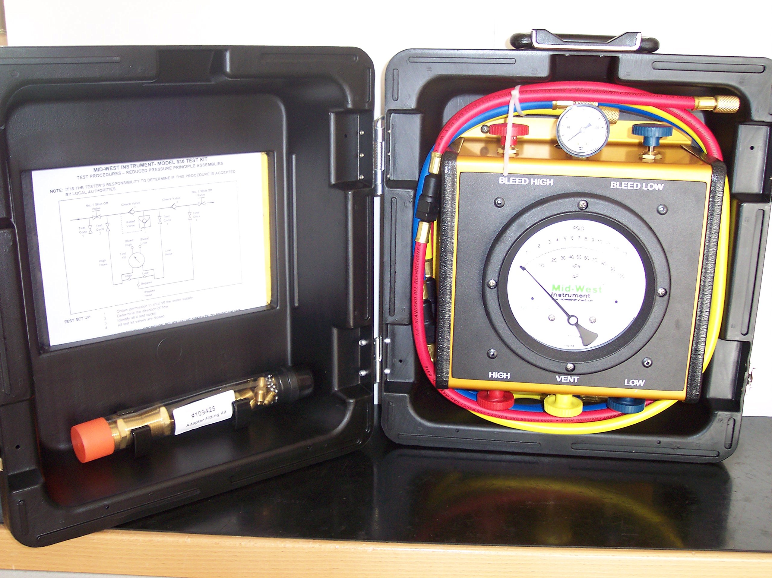 MID-WEST Instrument 830 Five Valve BACKFLOW Preventer Test KIT