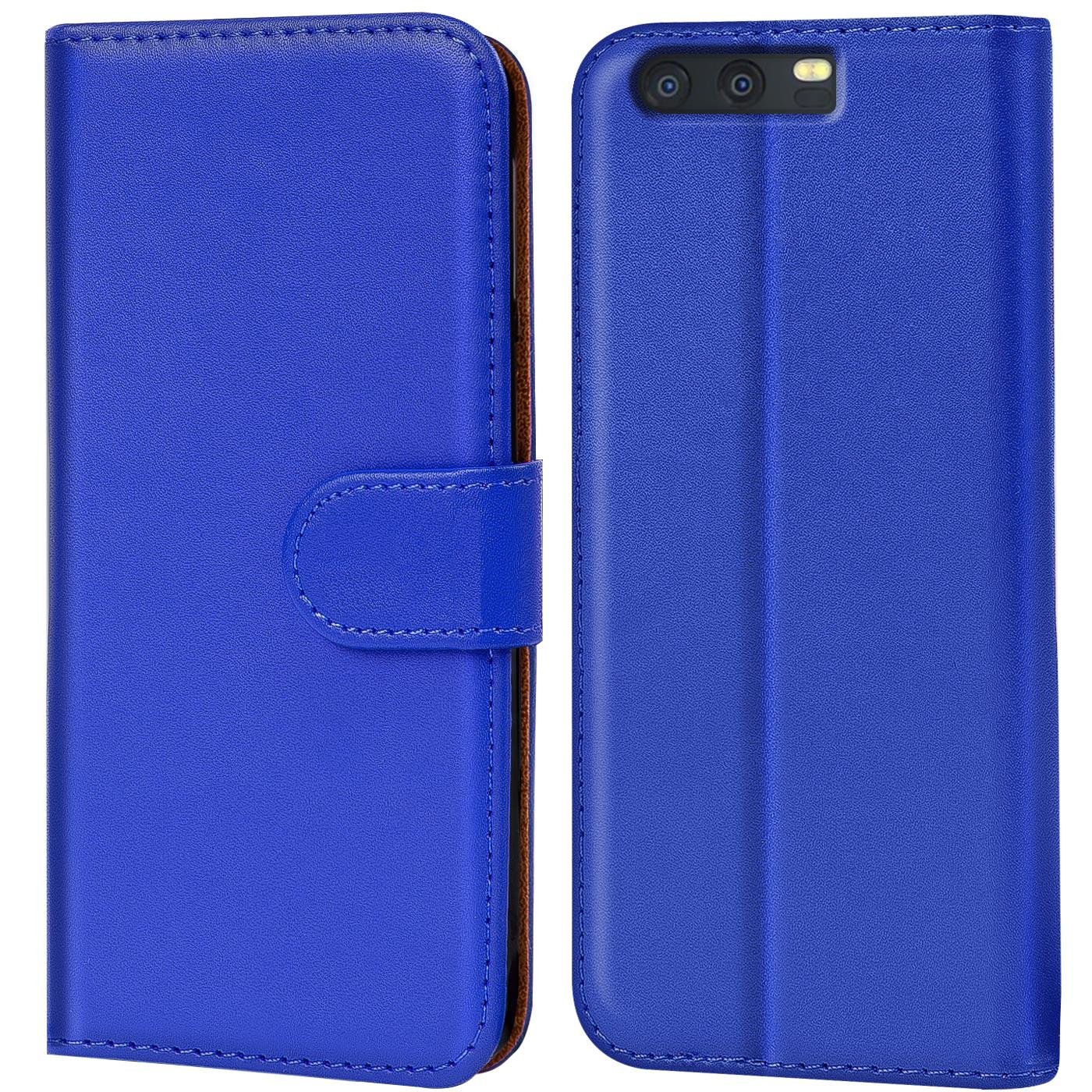 Verco Wallet Case for Huawei P10 Book Cover with Magnetic Closure compatible with Huawei P10 Flip Case with Card Slots Faux Leather - Blue
