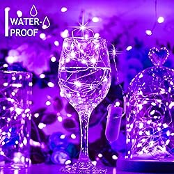 SunKite 16 Packs 20 LED Purple Fairy String Lights