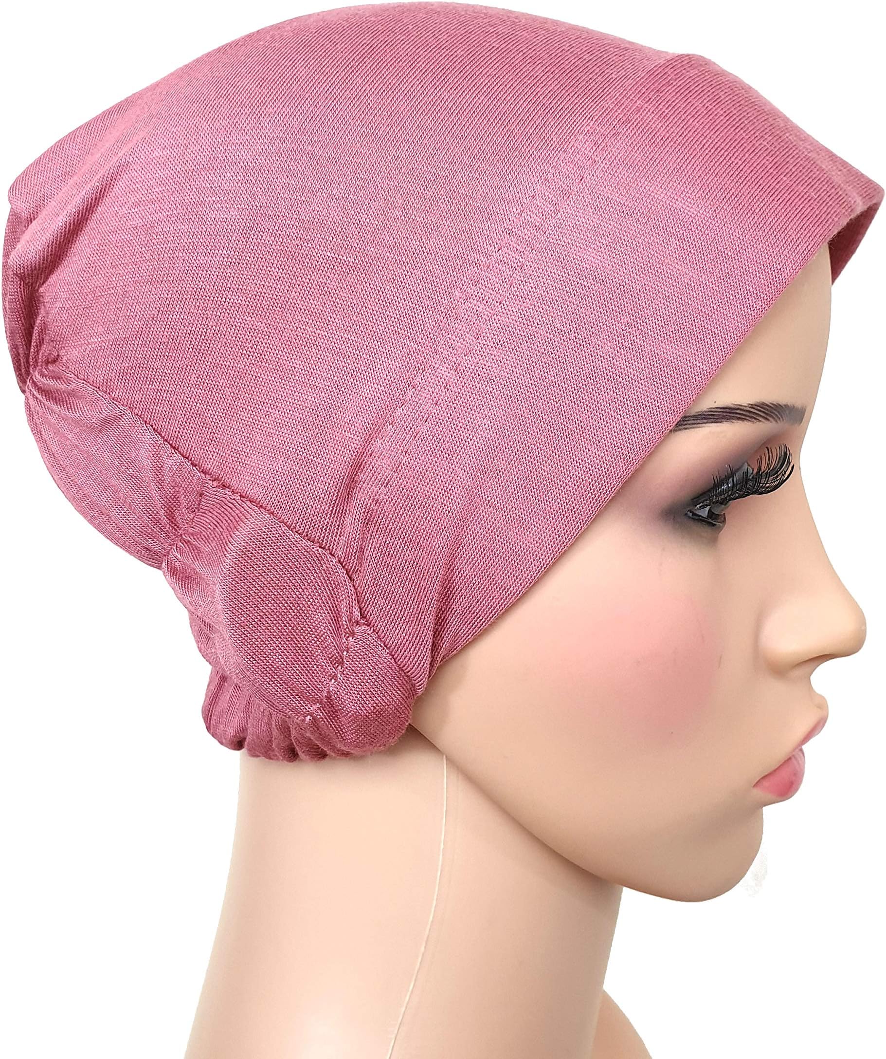 Plain bonnet Stiff front underscarf cap inner hijab jersey material chemo hat