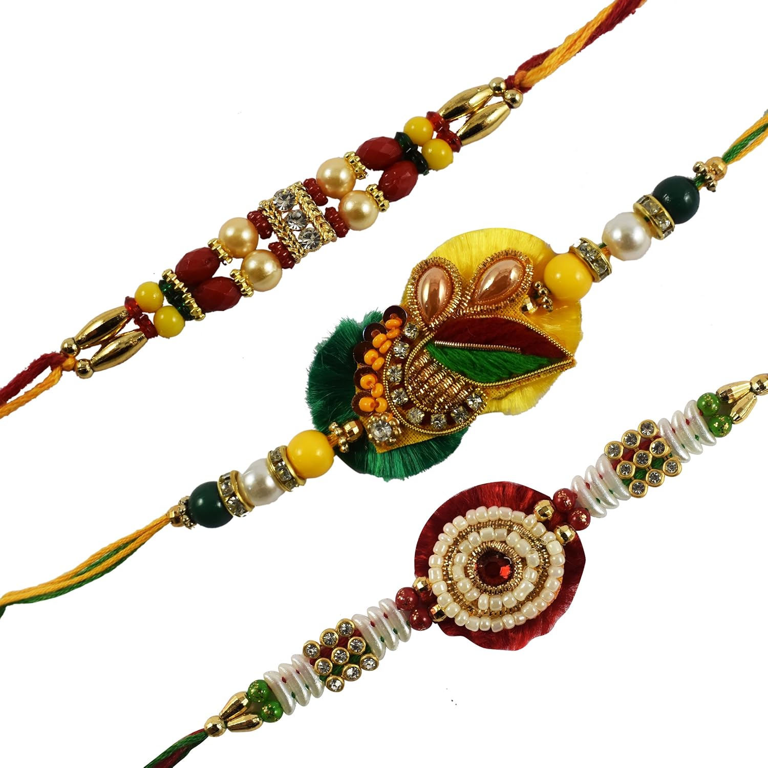 urvi creation set of 3 rakhi for brother, rakhi for bhaiya, rakhi gift for brother