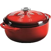 Lodge 4.5 Quart Enameled Cast Iron Dutch Oven with Lid – Dual Handles – Oven Safe up to 500° F or on Stovetop - Use to Marina
