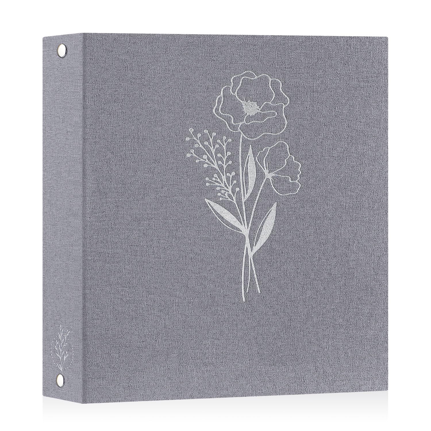 Photo 1 of Lanpn 8.5x11 inch Scrapbook Photo Album, Linen Cover Archival Acid Free Top Load 3 Ring Binder Folder Photo Book 8.5 x 11 with 30 Plastic Sleeves 60 Pages (Grey)