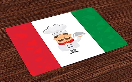 Amazon Com Lunarable Italian Flag Place Mats Set Of 4 Colorful