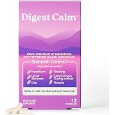 Digest Calm Peppermint &amp; Caraway Oil Capsules, Indigestion, 12 Count | 90 mg peppermint plus 50 mg caraway per serving, fast stomach-release, soothes nausea, upset stomach &amp; bloating, made in USA