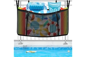 LUCKIPLUS Pool Float Storage Net, Extra Large 110.24" * 47.24" Poolside Toy Net Floats Holder, Heavy Duty Mesh Pool Storage Bag Organizer for Inflatables Toy, Balls, Swimming Ring, Pool Accessories
