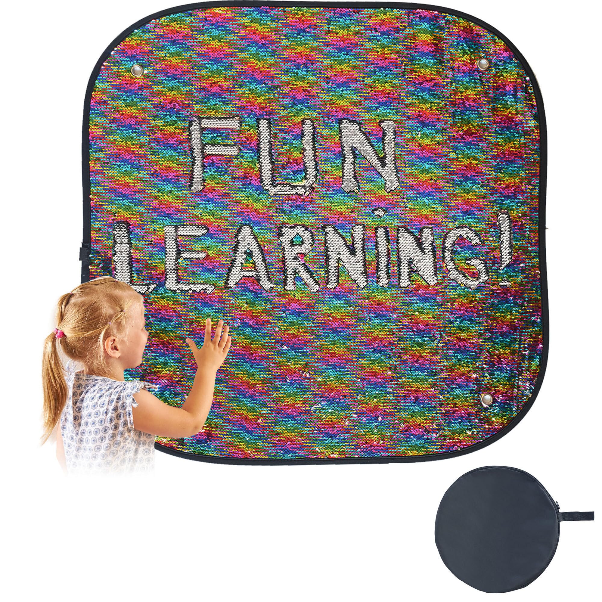 Sensory Wall | Sensory Wall Sequin Flip Fabric for Kids | Sequin Fabric Sensory Wall | Reversible Sequin Fabric | Sensory Wall Panel | Reversible Sequin Fabric