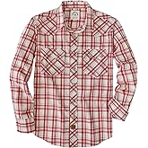 Dubinik® Pearl Snap Shirts for Men Long Sleeve Lightweight Casual Western Plaid Cowboy Cotton Vintage Work Shirt