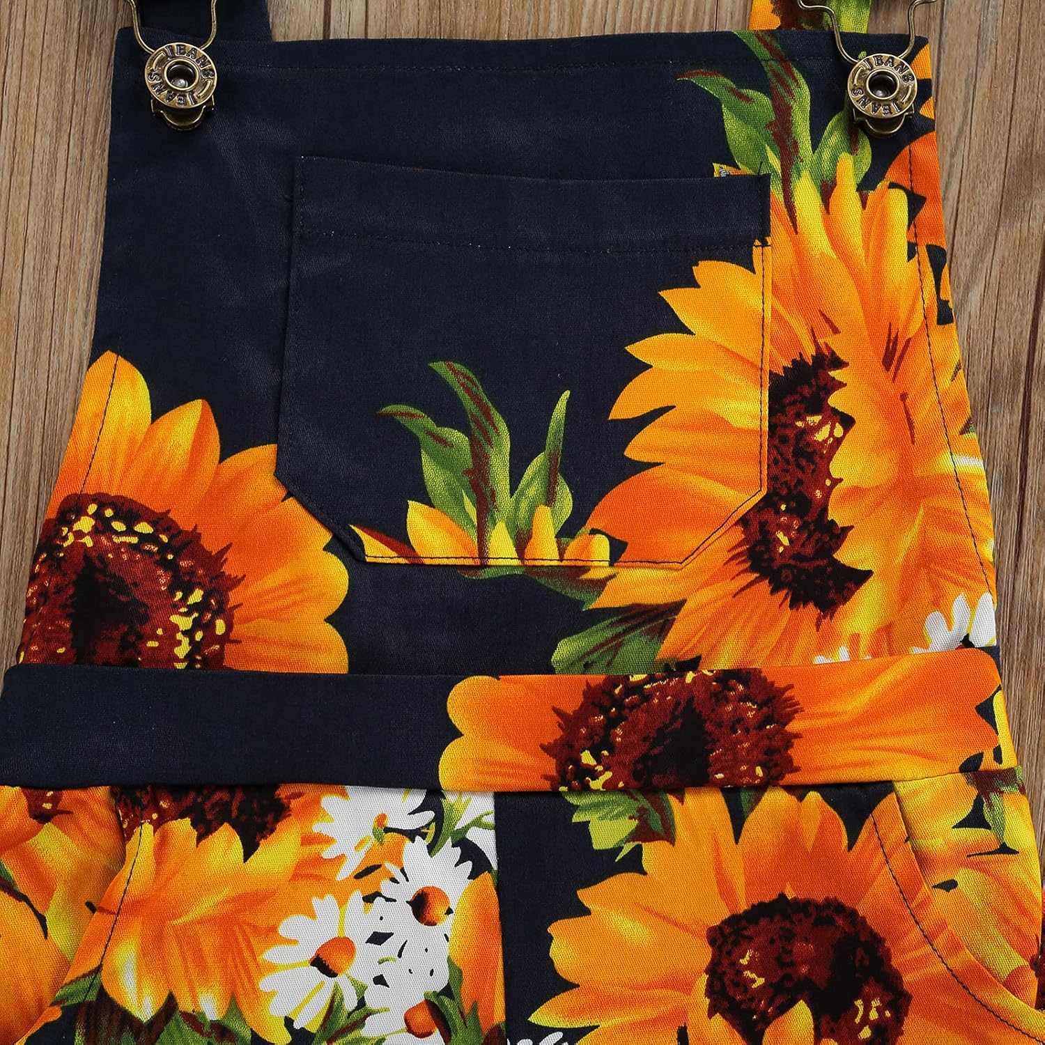 Ayalinggo Toddler Baby Girl Sunflower Print Overalls Shorts with Pocket Suspender Trousers Cute Summer Clothing Outfit: Clothing