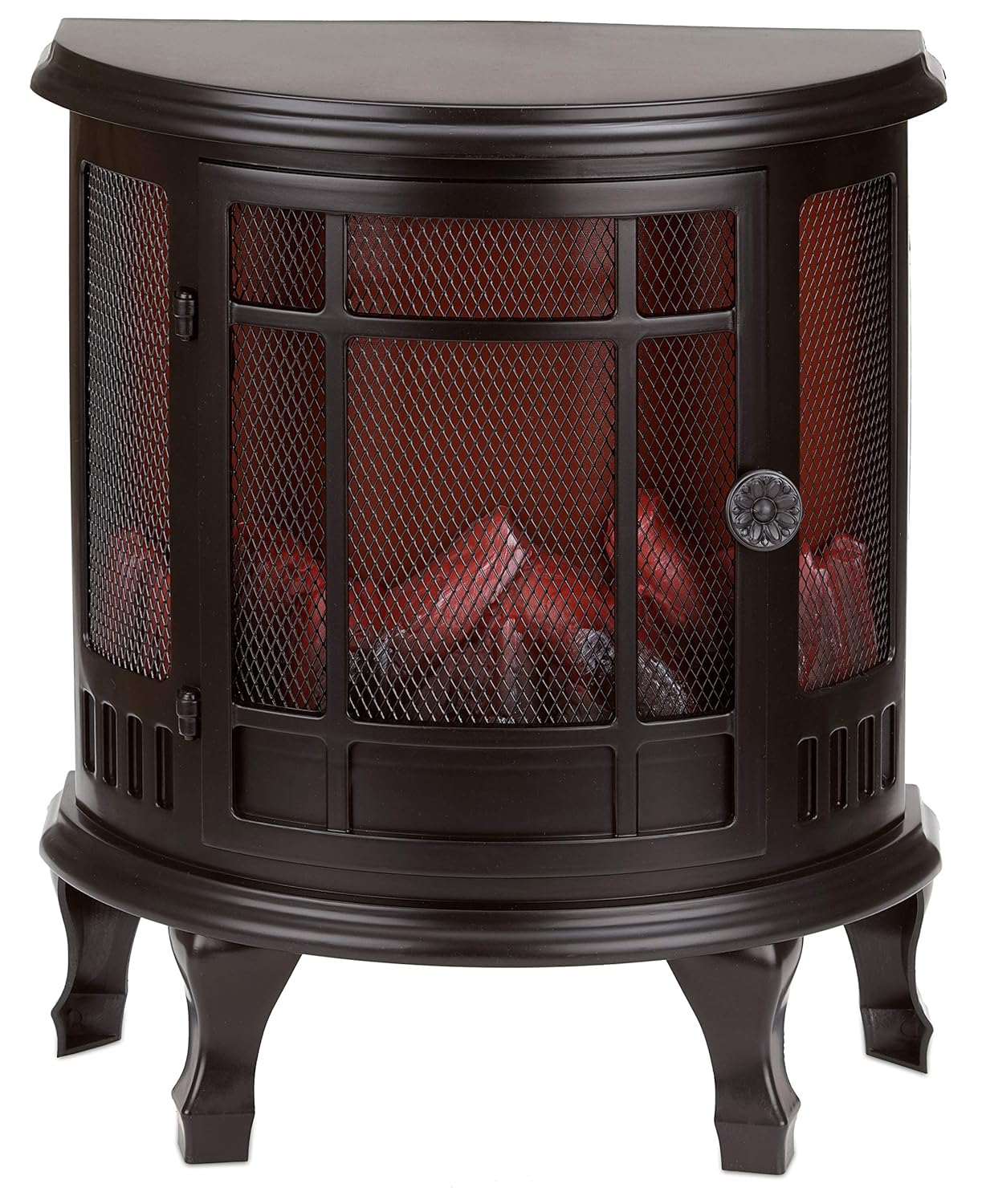 LED-Flammeneffekt Kaminofen mit Beinen 35 x 30 cm Schwarz BRUBAKER LED