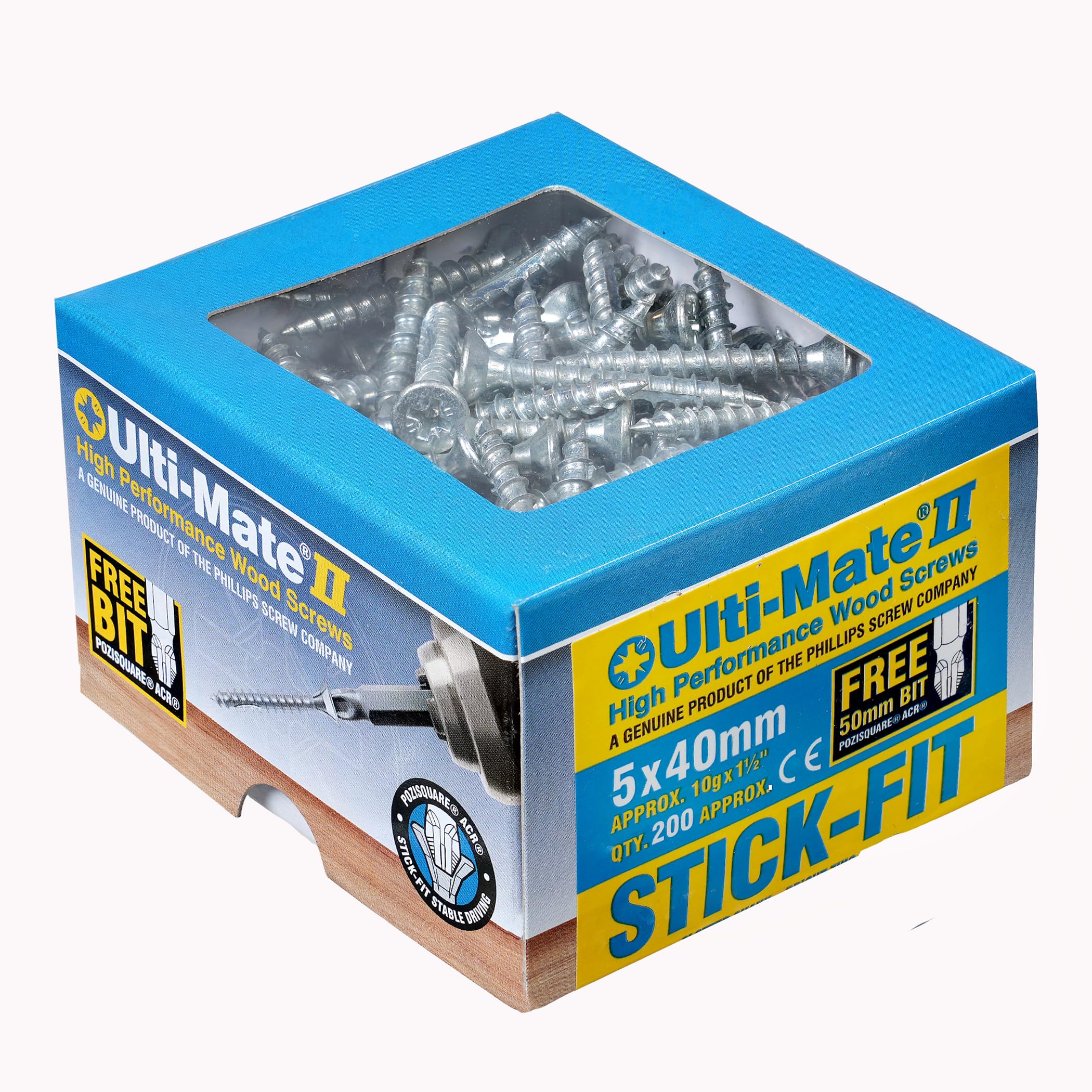 Ulti-Mate Woodcrews - Bright Zinc Plated - 5.0 x 40mm - Box of 200 — image 1