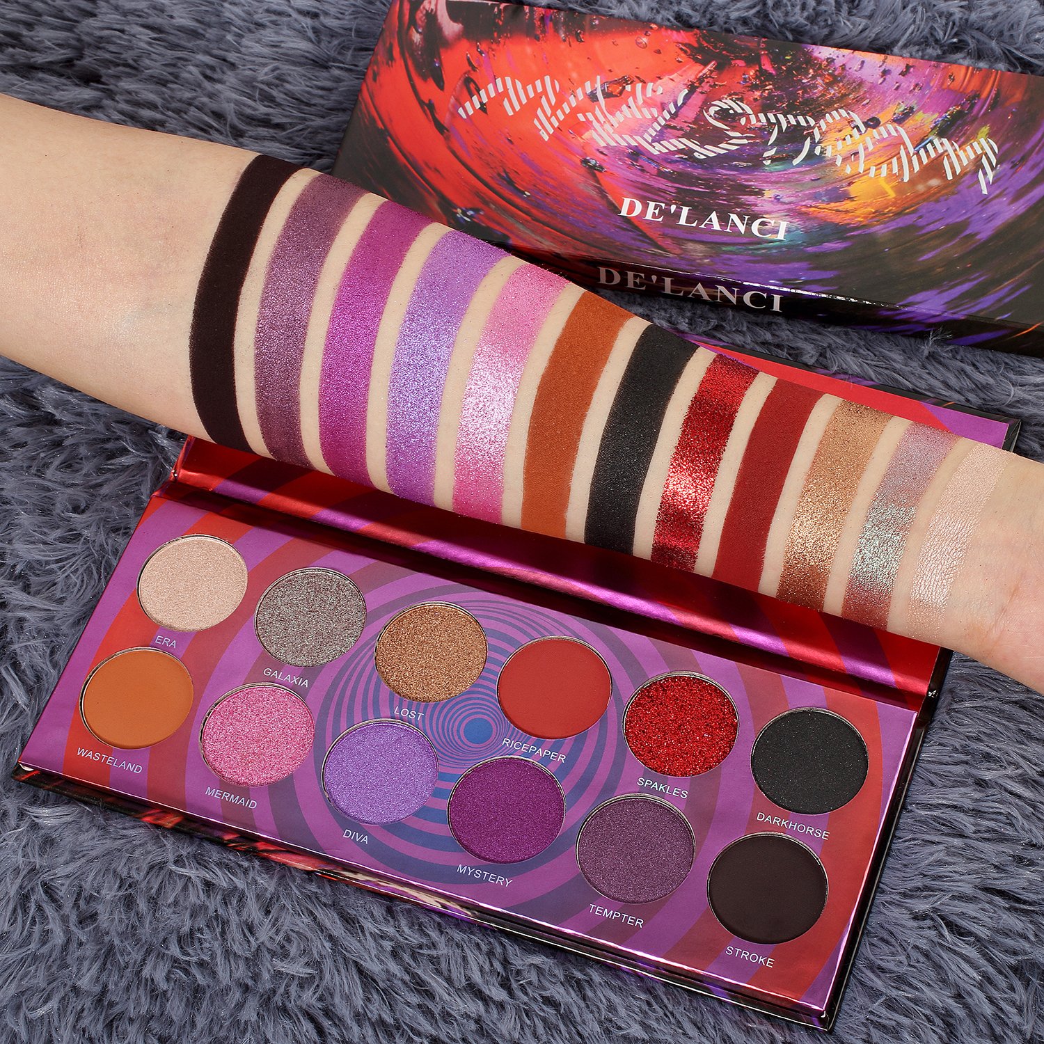 Maelstrom Lidschatten-Palette, DE\'LANCI 35 Farben Smokey Lidschatten Palette Matte Langlebig & Schimmer Warm Farbe Augenschatten Palette Kosmetik Makeup