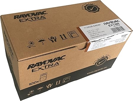 600x Rayovac Extra Advance Gr. 312 Hörgerätebatterien - 100x 6er Blister PR41 Braun 24607