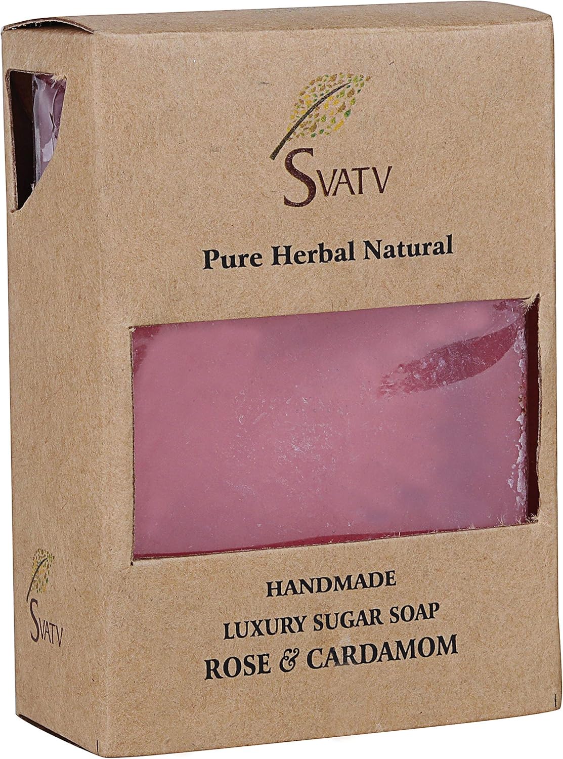 SVATV Soap Rose & Cardamom - Best Exfoliating Bar, Traditional Ayurvedic Herbal Soap For All Skin Type - 125 Grams - Image 4