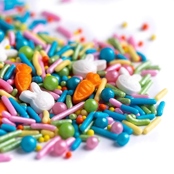SWEETS INDEED SPRINKLES, EDIBLE SPRINKLE MIX, PERFECT FOR CAKE DECORATIONS, BAKING, ICE CREAM, COOKIES, CUPCAKE TOPPER, 4 OUNCES (FUNNY BUNNY)