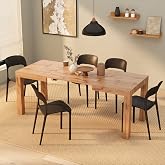 Mobili Fiver First Extendable Dining Table 47.2 to 78.7 Inches Seats 6 to 8 Rustic Oak