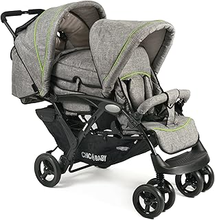 CHIC 4 BABY 274 32 Geschwisterwagen Duo, Jeans grey, grau