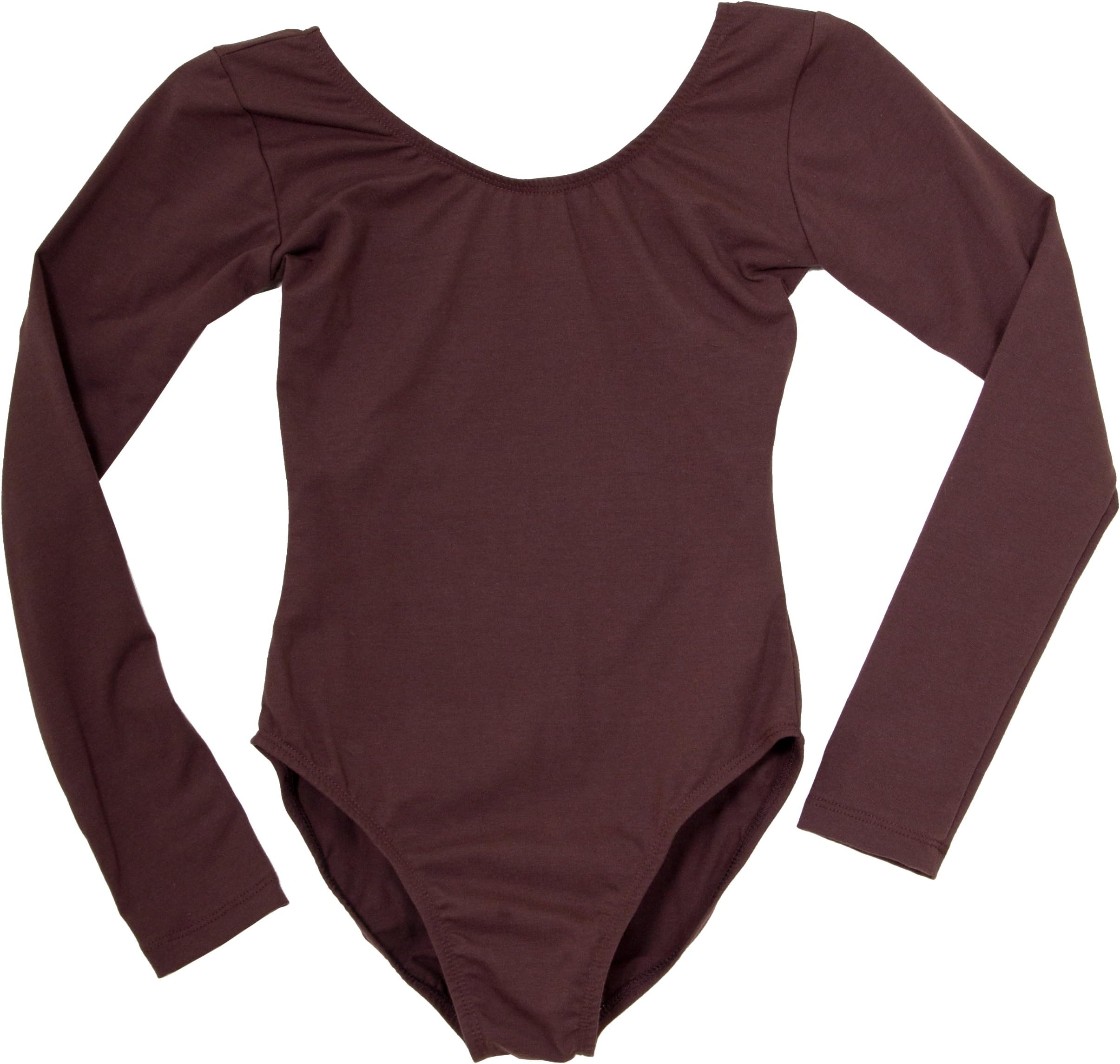 American Theater Dancewear Child's/Girl's Long Sleeve Brown Leotard in Brown