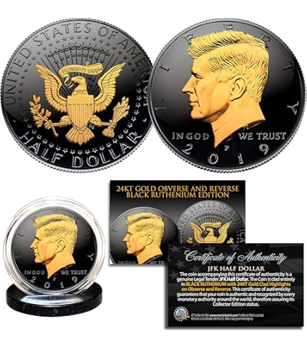 Amazon.com: Colorized Flowing Flag 2018 JFK Kennedy Half