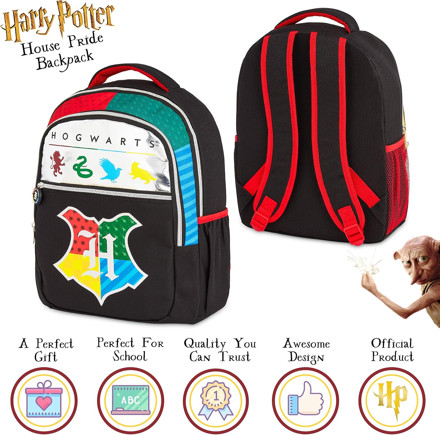 Idea Regalo Compleanno Bambini E Ragazzi Elementare Tassoverde Zainetto  Ragazza Con 4 Stemmi Delle Case Di Hogwarts Serpeverde Corvonero Harry  Potter Zaino Scuola Media Grifondoro Superiore Cancelleria e prodotti per  ufficio Cartelle