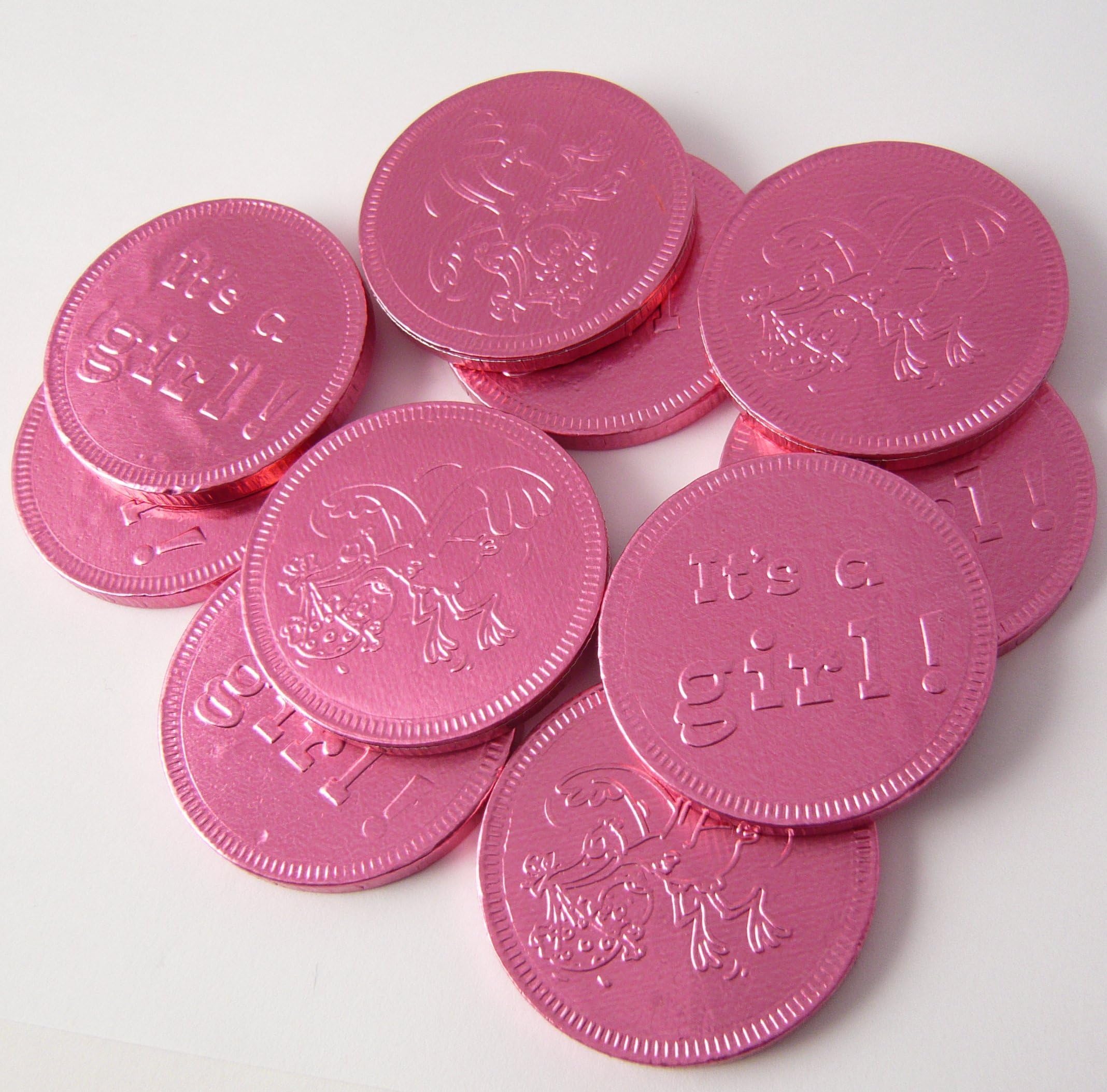 Cocoapod--It's A Girl (New Baby Girl) Foiled Chocolate Coins X60