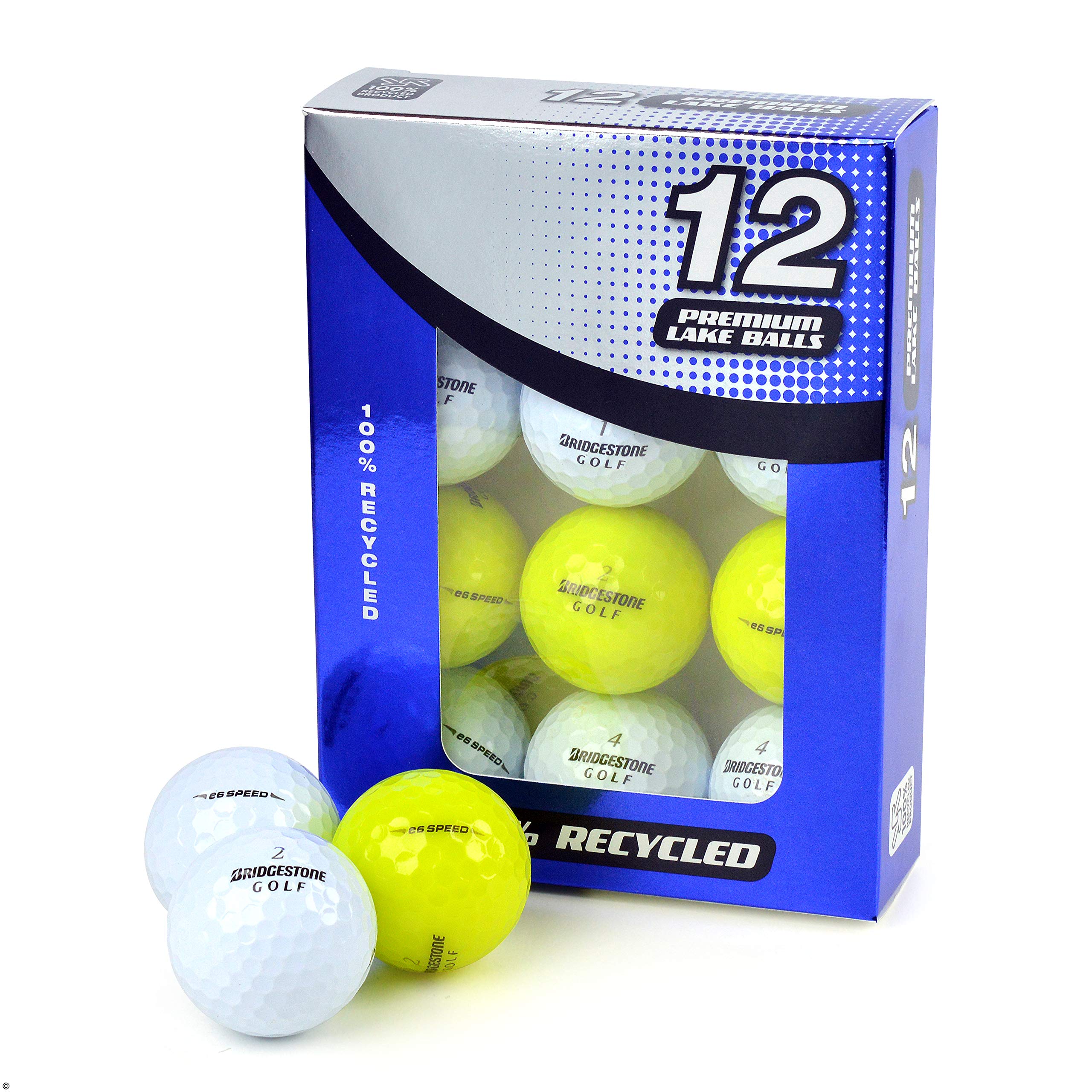 Second Chance Unisex's Bridgestone E6 Speed Grade A Lake Golf Balls, White, Size 12