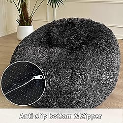 LIFEREVO Fluffy Faux Fur Bean Bag Chair Cover