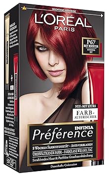 L'Oréal Paris Préférence Coloration Booster Intensiv Rot P67, 3er Pack (3 x 1 Colorationsset)
